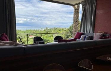 Villa Teavaro Moorea vue sublime du lever du soleil et de l&rsquo;ile de Tahiti